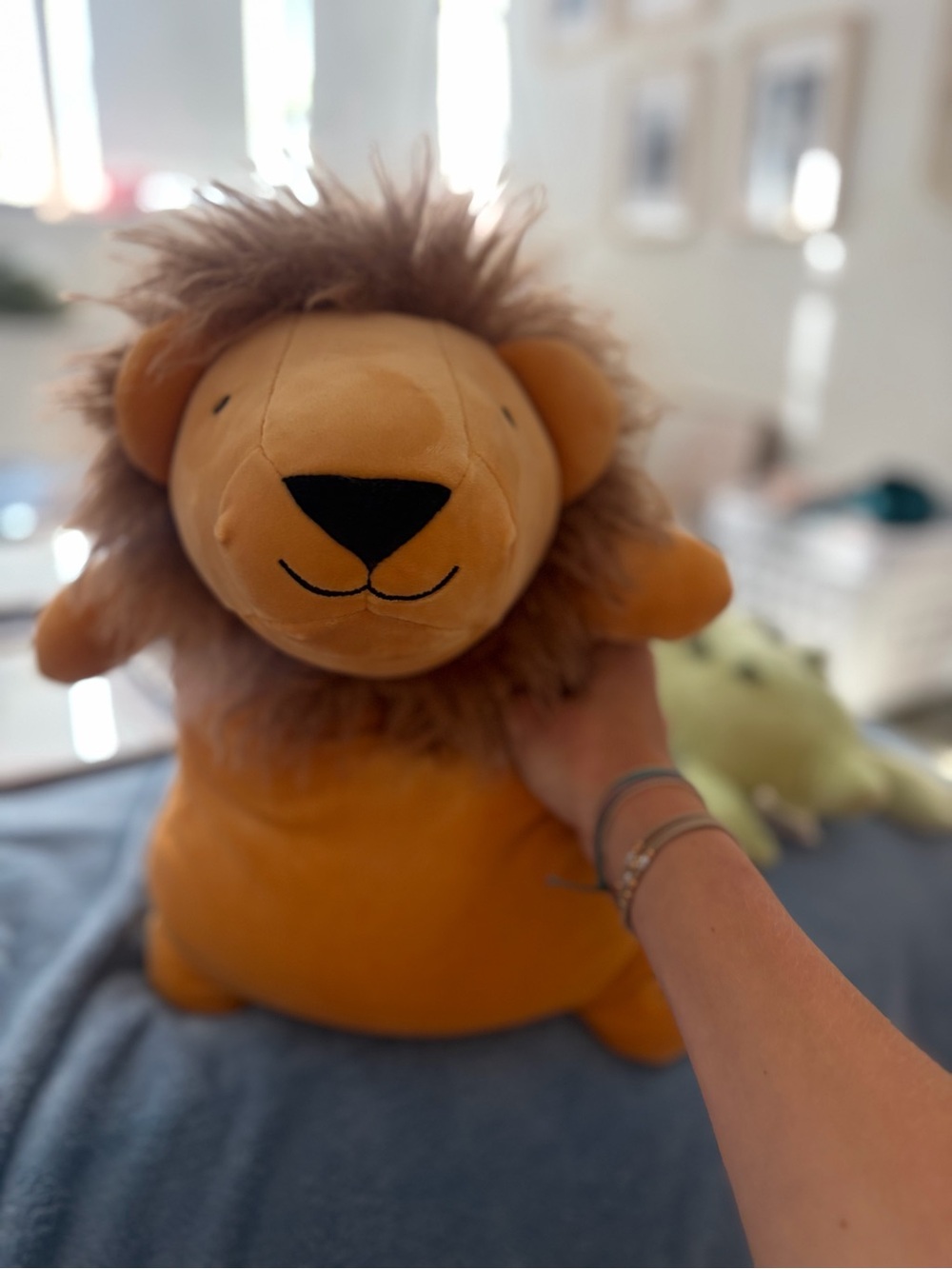 Pillowfort Plush Lion in Orange with Brown Mane